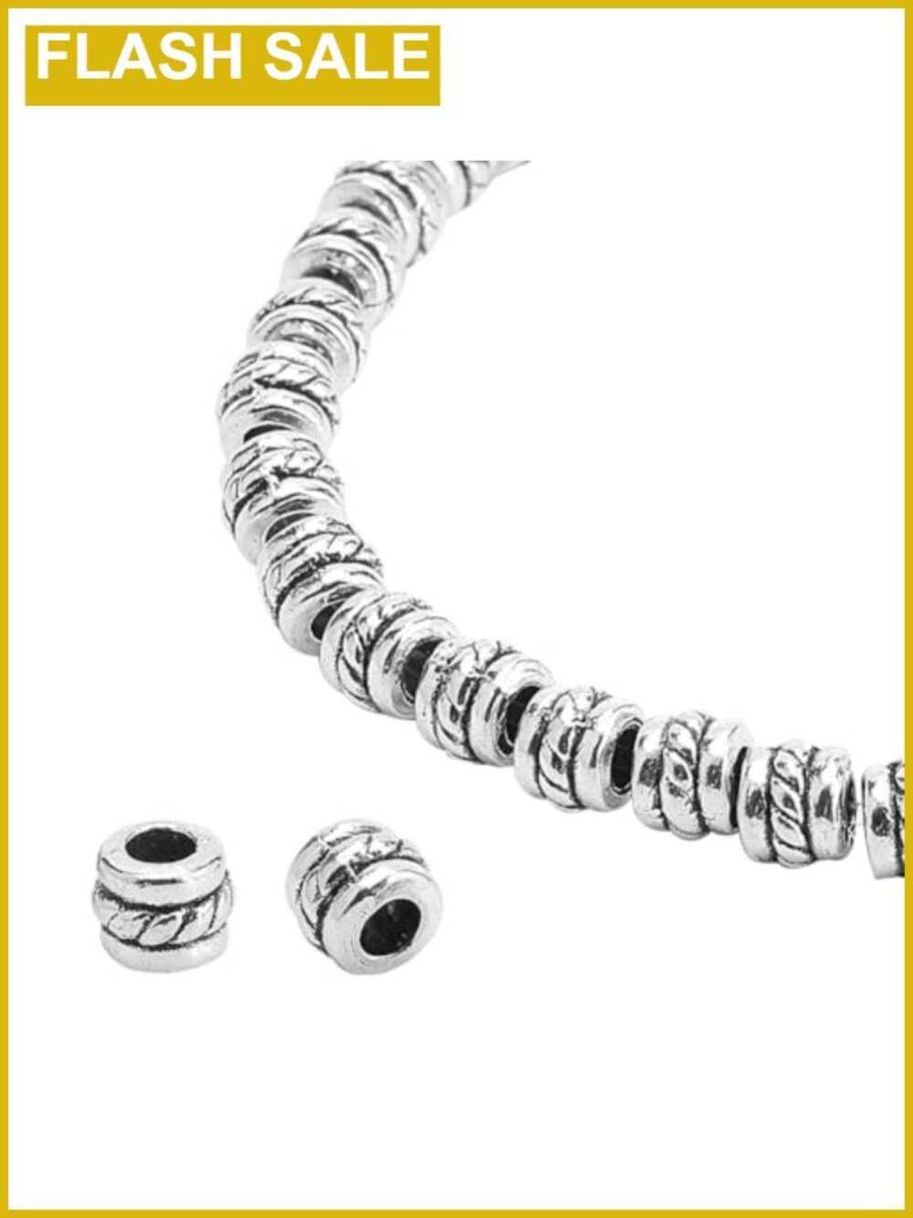 300pcs Zinc Alloy Tube Spacer Beads Antique Silver Jewelry Making Set 4x5mm